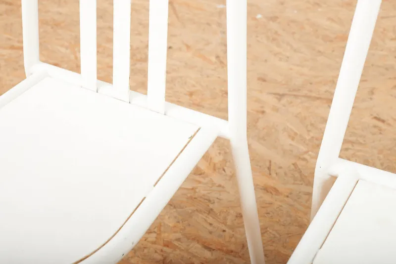 Outlet Pamono Model No. 222 Chairs in White Lacquered Tubular Steel by Robert Mallet Stevens for Mobilor, 1928, Set of 2