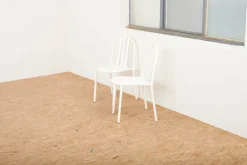 Outlet Pamono Model No. 222 Chairs in White Lacquered Tubular Steel by Robert Mallet Stevens for Mobilor, 1928, Set of 2
