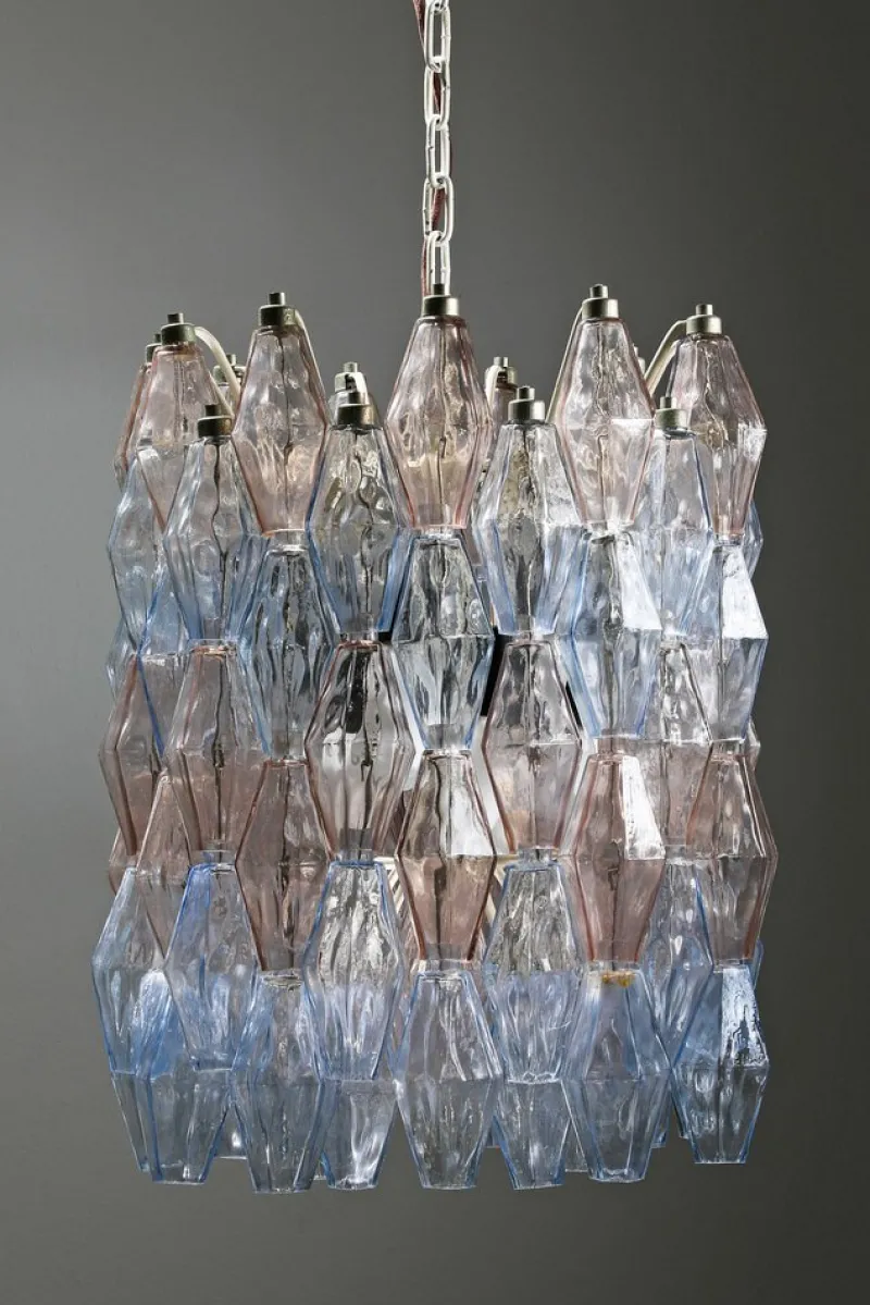 Pamono Model Poliedri Chandelier by Carlo Scarpa for Venini, 1955> Ceiling Lights