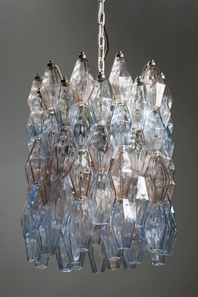 Pamono Model Poliedri Chandelier by Carlo Scarpa for Venini, 1955> Ceiling Lights