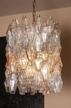 Pamono Model Poliedri Chandelier by Carlo Scarpa for Venini, 1955><noscript><img width=