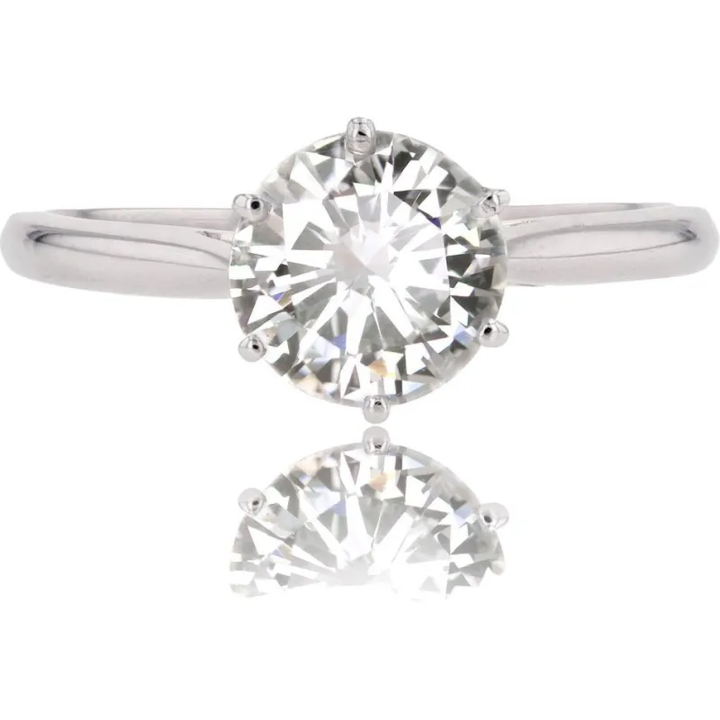 Pamono Modern 1.21 Carat e.vs1 Diamond 18 Karat White Gold Solitaire Ring> Rings