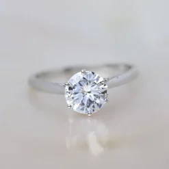 Pamono Modern 1.21 Carat e.vs1 Diamond 18 Karat White Gold Solitaire Ring><noscript><img width=