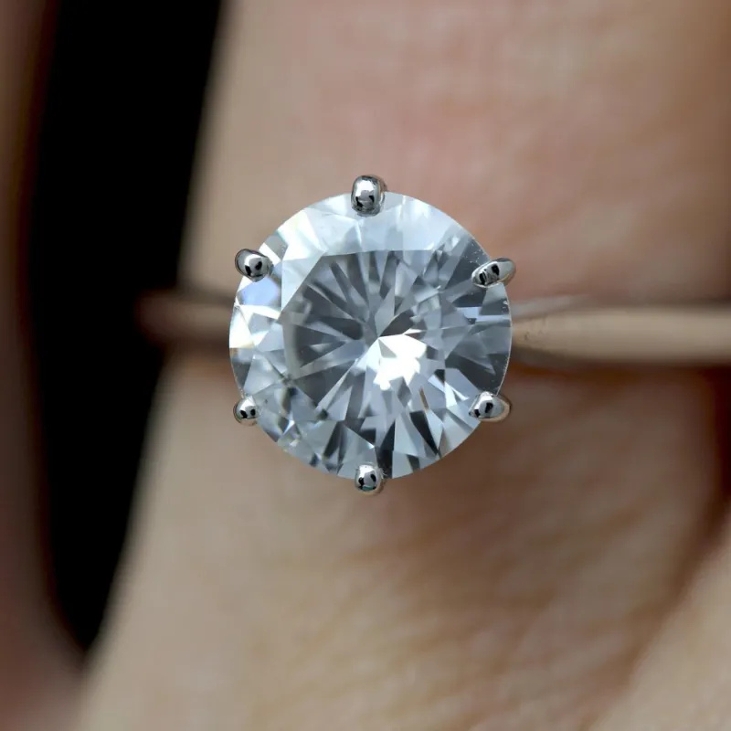 Pamono Modern 1.21 Carat e.vs1 Diamond 18 Karat White Gold Solitaire Ring> Rings