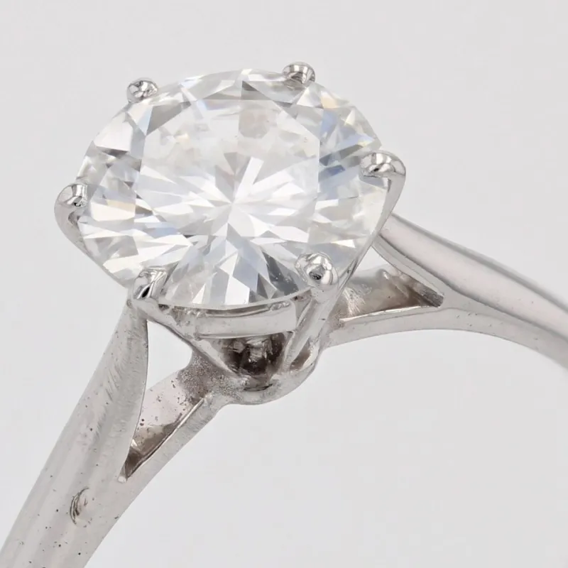 Pamono Modern 1.21 Carat e.vs1 Diamond 18 Karat White Gold Solitaire Ring> Rings