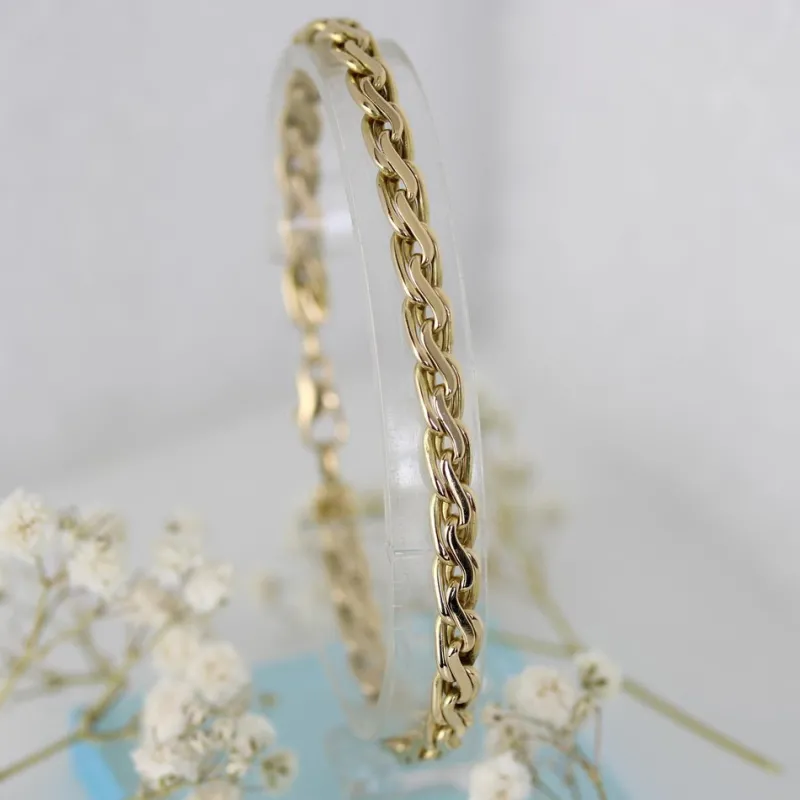 Pamono Modern 18 Karat Yellow Gold Oval Twisted Links Bracelet> Bracelets