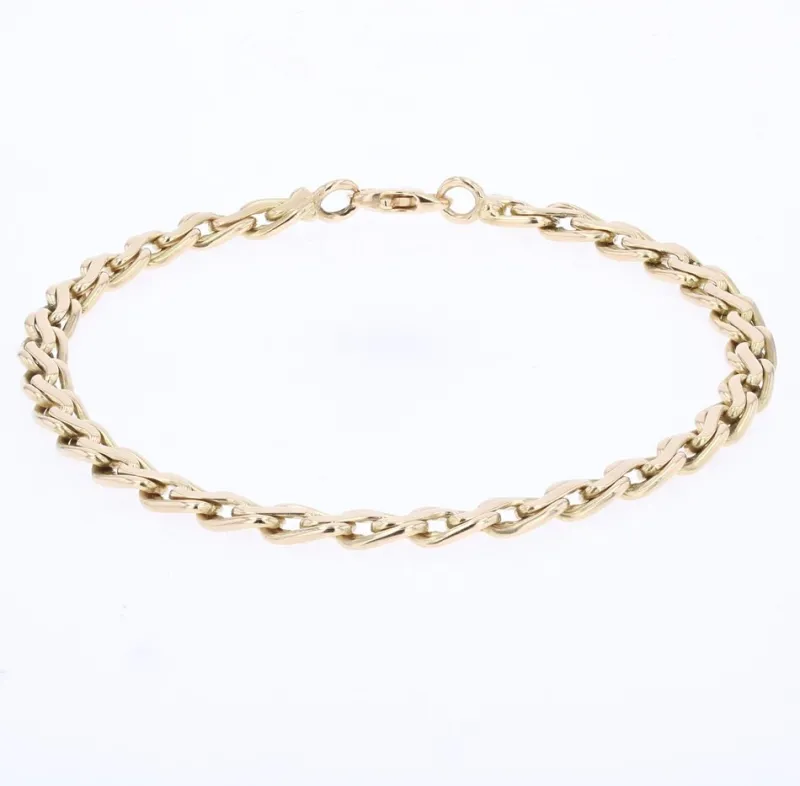 Pamono Modern 18 Karat Yellow Gold Oval Twisted Links Bracelet> Bracelets