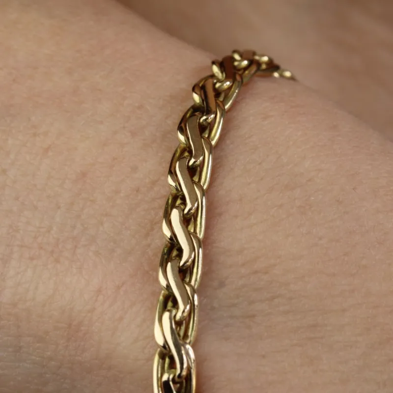 Pamono Modern 18 Karat Yellow Gold Oval Twisted Links Bracelet> Bracelets