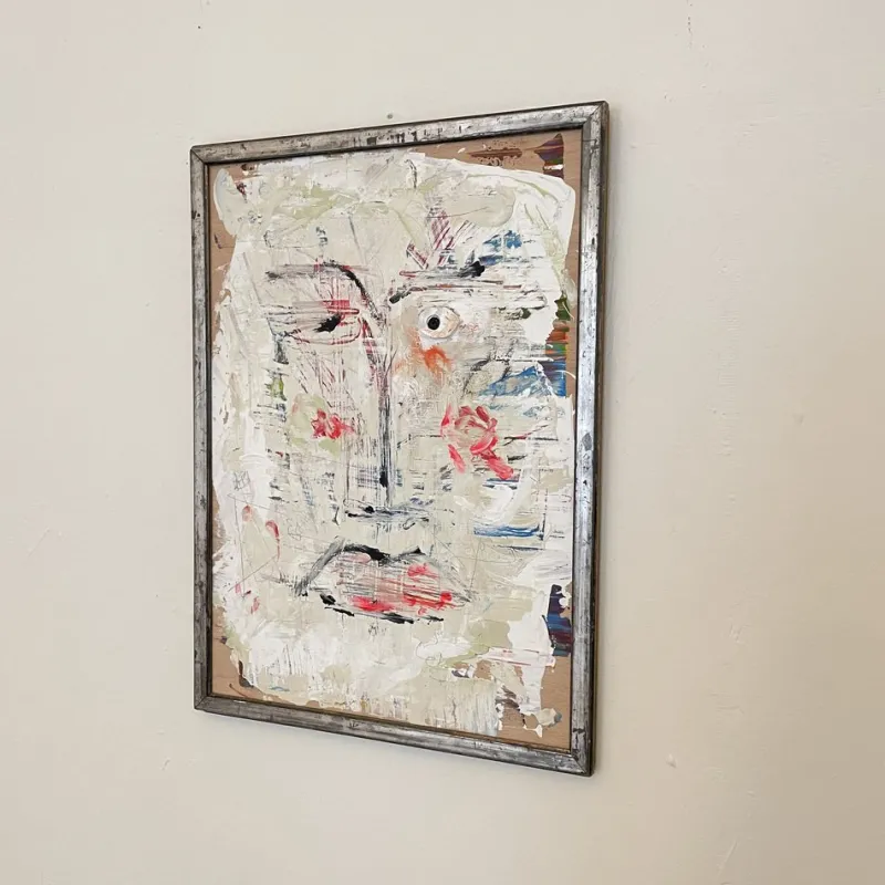 Pamono Modern Abstract Painting, Acrylic on Wood, Framed> Abstraction