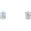 Pamono Modern Aquamarine 18 Karat Yellow Gold Stud Earrings, Set of 2> Earrings