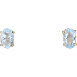Pamono Modern Aquamarine 18 Karat Yellow Gold Stud Earrings, Set of 2> Earrings