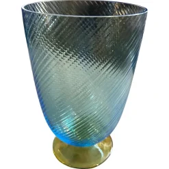 Best Pamono Modern Blue and Yellow Murano Glass Vase by Carlo Moretti, 1980s