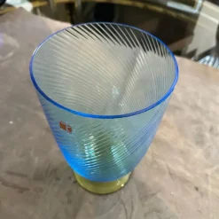 Best Pamono Modern Blue and Yellow Murano Glass Vase by Carlo Moretti, 1980s