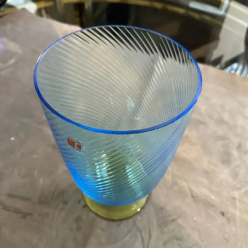 Best Pamono Modern Blue and Yellow Murano Glass Vase by Carlo Moretti, 1980s