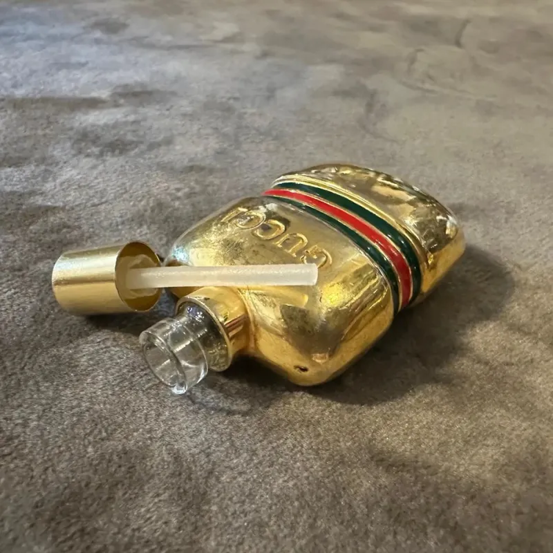 Pamono Modern Brass and Enamel Scent Bottles from Gucci, 1980s, Set of 2