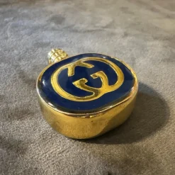 Pamono Modern Brass and Enamel Scent Bottles from Gucci, 1980s, Set of 2