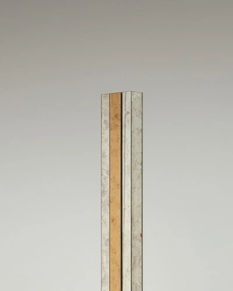 Sale Pamono Modern Brass and Mirror Floor Lamp, 1970s