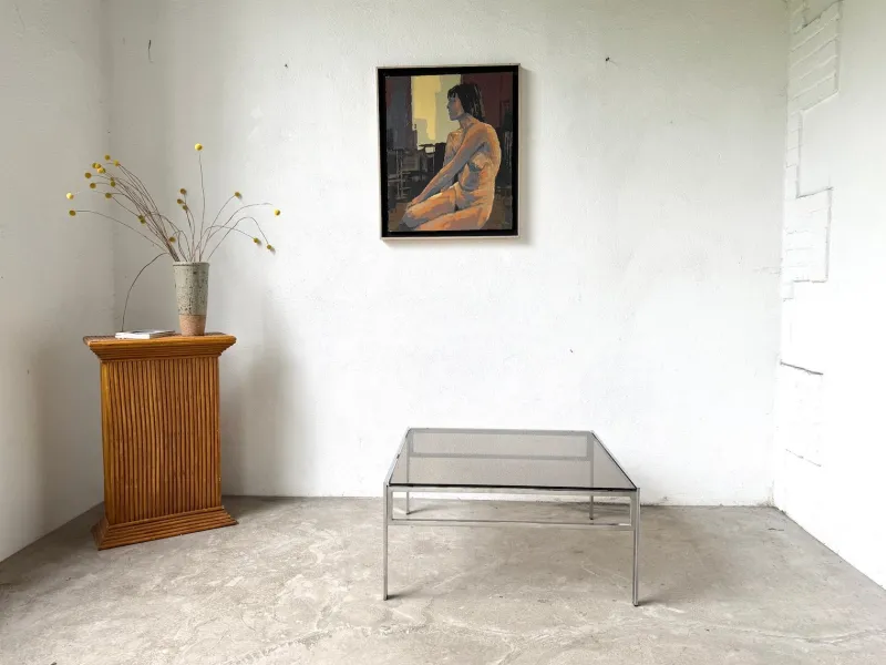Pamono Modern Chrome and Smoked Glass Coffee Table, 1970> Coffee & Side Tables