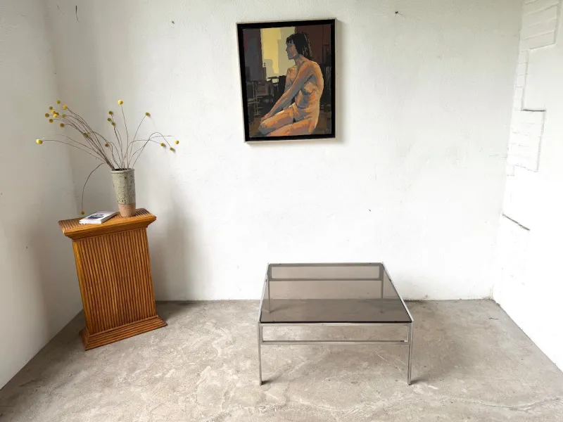 Pamono Modern Chrome and Smoked Glass Coffee Table, 1970> Coffee & Side Tables