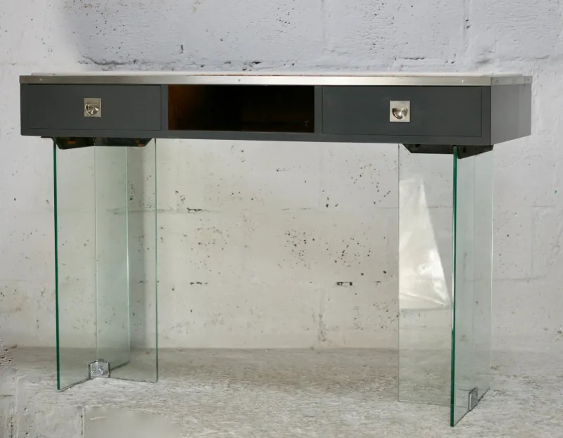 Pamono Modern Console Table with Glass Base, 1960s> Console Tables