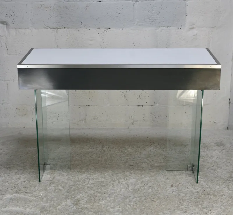 Pamono Modern Console Table with Glass Base, 1960s> Console Tables