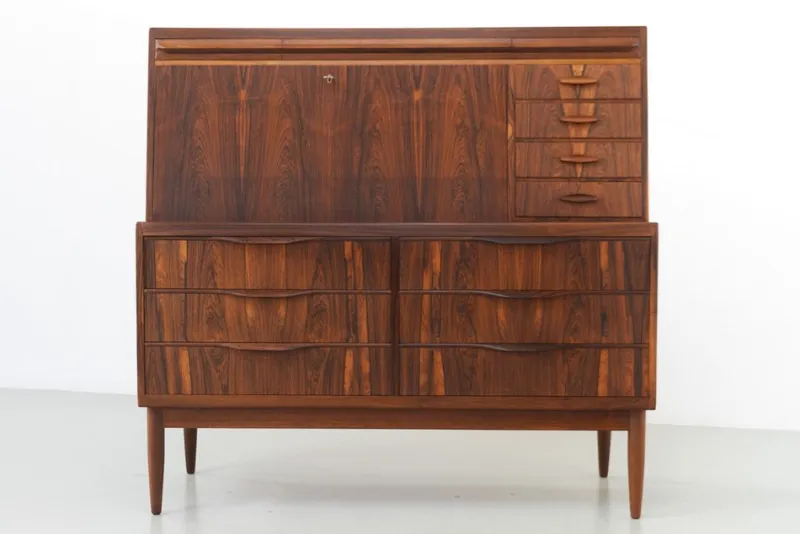 Pamono Modern Danish Rosewood Secretary Desk attributed to Erling Torvits, 1960s> Secretaires