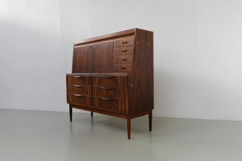 Pamono Modern Danish Rosewood Secretary Desk attributed to Erling Torvits, 1960s> Secretaires