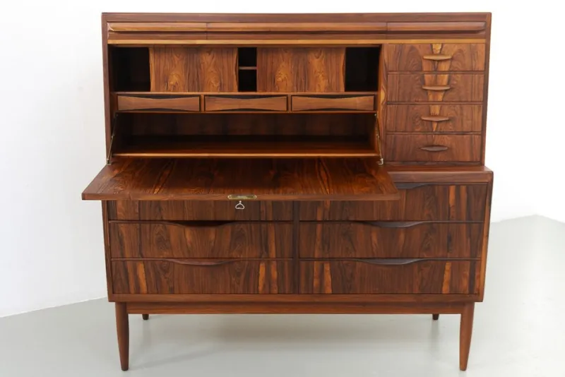 Pamono Modern Danish Rosewood Secretary Desk attributed to Erling Torvits, 1960s> Secretaires