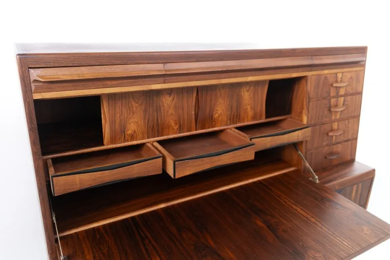 Pamono Modern Danish Rosewood Secretary Desk attributed to Erling Torvits, 1960s> Secretaires