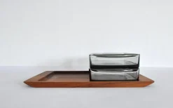 Sale Pamono Modern Danish Teak Serving Tray with Glass Bowls by Wiggers, Denmark, 1960s, Set of 3