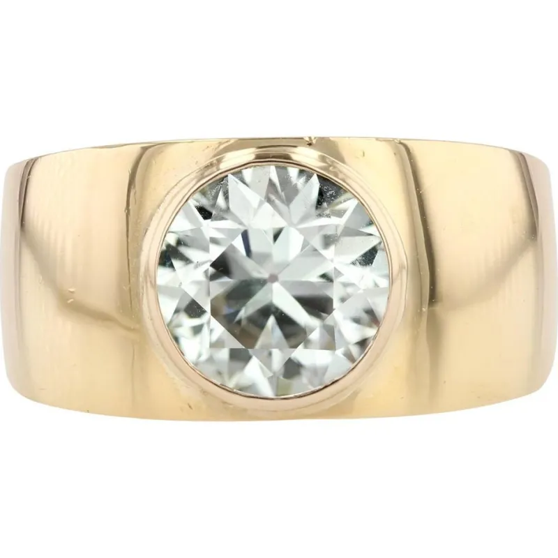 Outlet Pamono Modern French Diamond 18 Karat Yellow Gold Bangle Ring