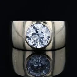 Outlet Pamono Modern French Diamond 18 Karat Yellow Gold Bangle Ring