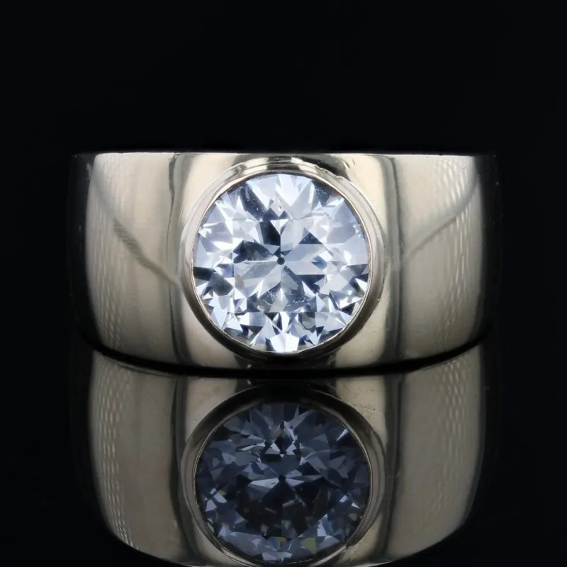 Outlet Pamono Modern French Diamond 18 Karat Yellow Gold Bangle Ring
