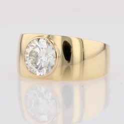 Outlet Pamono Modern French Diamond 18 Karat Yellow Gold Bangle Ring