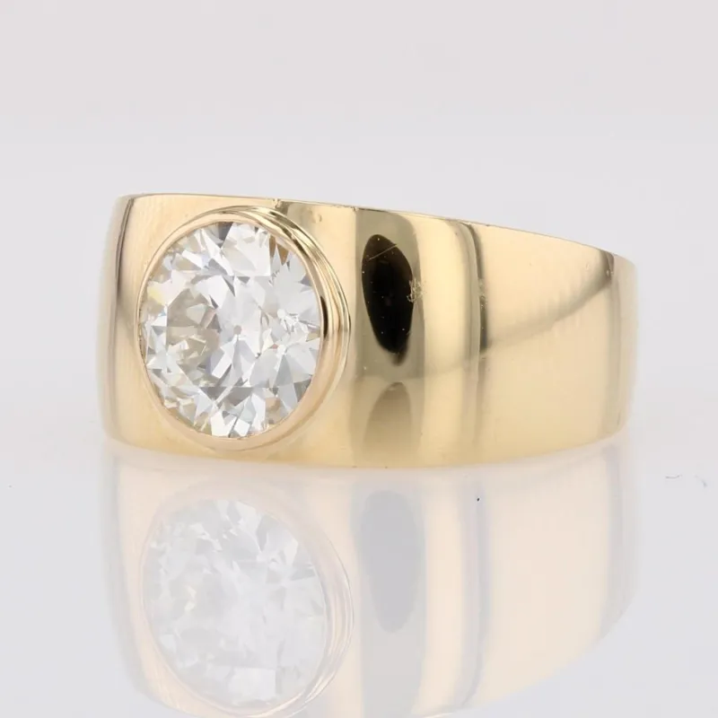 Outlet Pamono Modern French Diamond 18 Karat Yellow Gold Bangle Ring