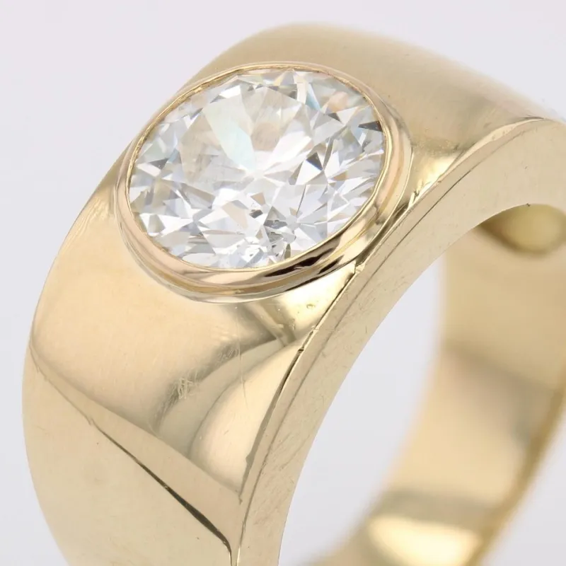 Outlet Pamono Modern French Diamond 18 Karat Yellow Gold Bangle Ring