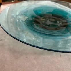 Pamono Modern Green and Black Murano Glass Centerpiece from Veart, 1980s><noscript><img width=