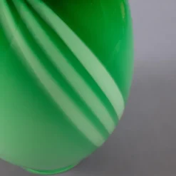 Clearance Pamono Modern Green and White Striped Murano Glass Vase by Carlo Moretti, 1970s