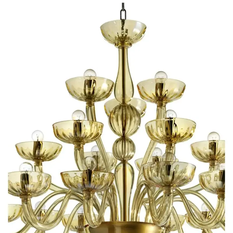 Pamono Modern Huge Champagne Murano Glass Chandelier by Simoeng> Ceiling Lights