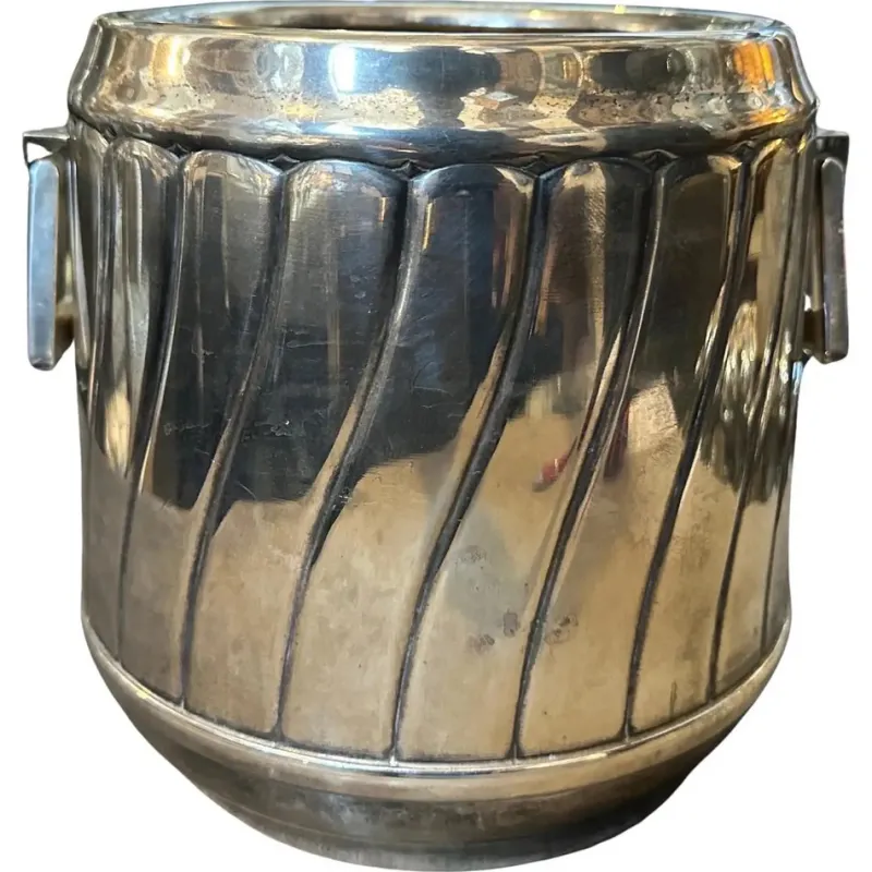 Pamono Modern Italian Silver Plated Wine Cooler by Calegaro, 1980s> Ice Buckets & Wine Coolers