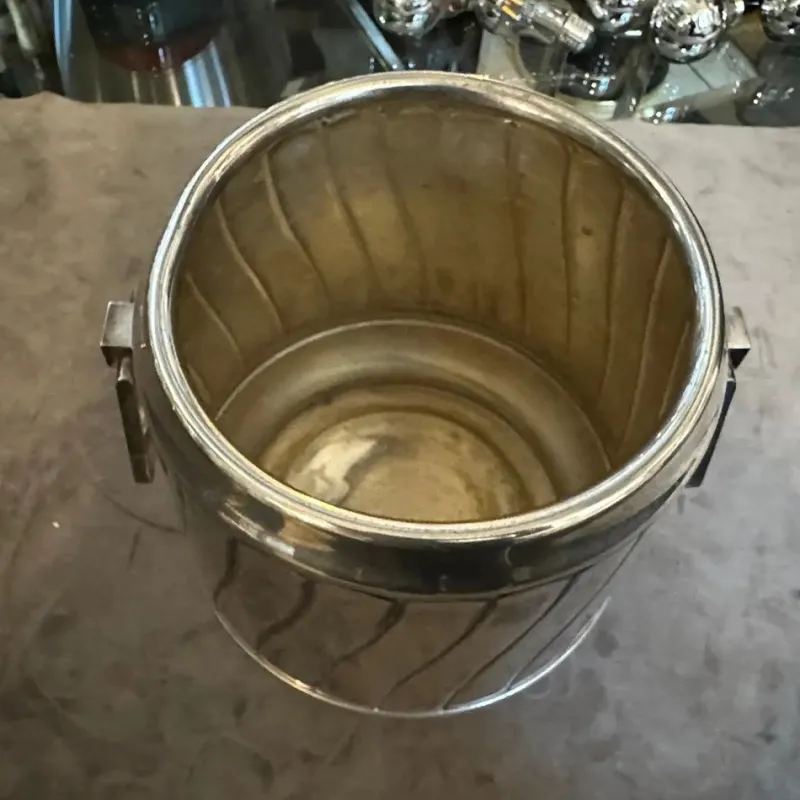 Pamono Modern Italian Silver Plated Wine Cooler by Calegaro, 1980s> Ice Buckets & Wine Coolers