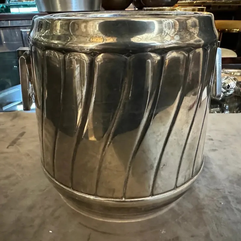 Pamono Modern Italian Silver Plated Wine Cooler by Calegaro, 1980s> Ice Buckets & Wine Coolers