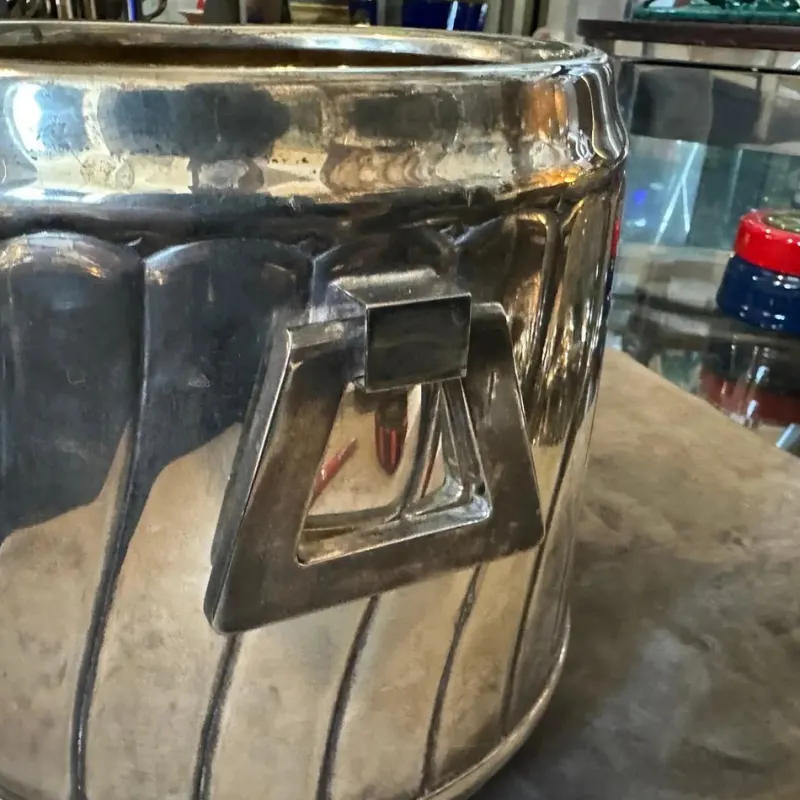 Pamono Modern Italian Silver Plated Wine Cooler by Calegaro, 1980s> Ice Buckets & Wine Coolers