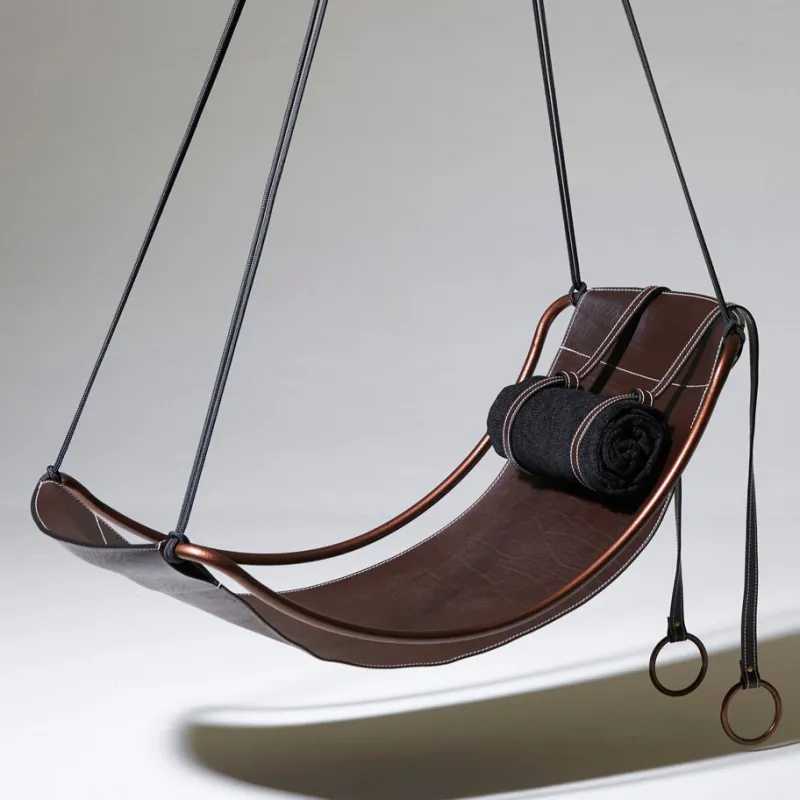 Outlet Pamono Modern Leather Sling Hanging Chair by Joanina Pastoll