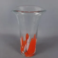 Clearance Pamono Modern Red and White Spotted Murano Glass Vase, 1970s