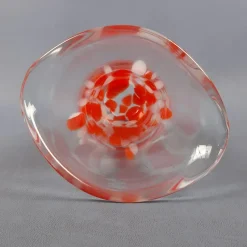 Clearance Pamono Modern Red and White Spotted Murano Glass Vase, 1970s