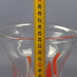 Clearance Pamono Modern Red and White Spotted Murano Glass Vase, 1970s