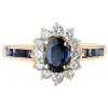 New Pamono Modern Sapphire and Diamonds Ring in 18 Karat Yellow Gold