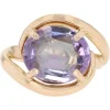 Pamono Modern Second-Hand Amethyst 18 Karat Yellow Gold Swirl Ring> Rings