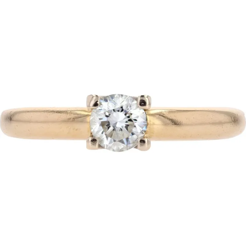Online Pamono Modern Second-Hand Diamond 18 Karat Yellow Gold Solitaire Ring